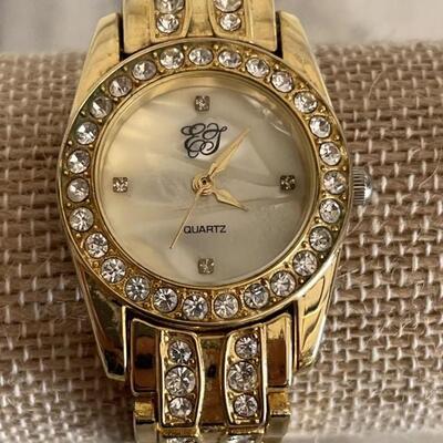 Elizabeth Taylor Gold Tone Crystal Watch