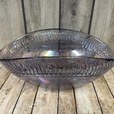Murano Glass Purple Centerpiece Bowl, Marked