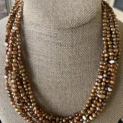 Eight-Strand Freshwater Pearl Necklace with