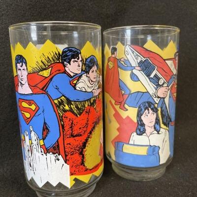 (2) Vintage Superman Glasses from Pepsi