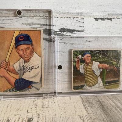 2 Baseball Cards-Hal Jeffcoat 1952 & Bruce Edwards
