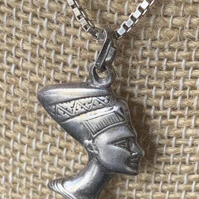 Sterling Silver Queen Nefertiti Pendant 
