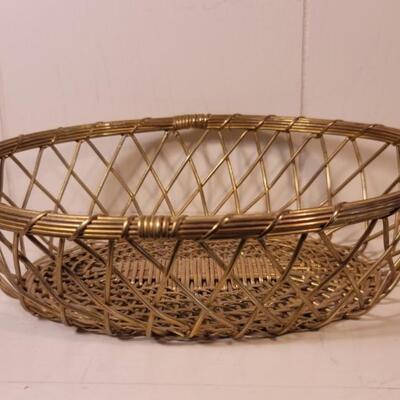 Heavy Brass Woven Style Basket, India