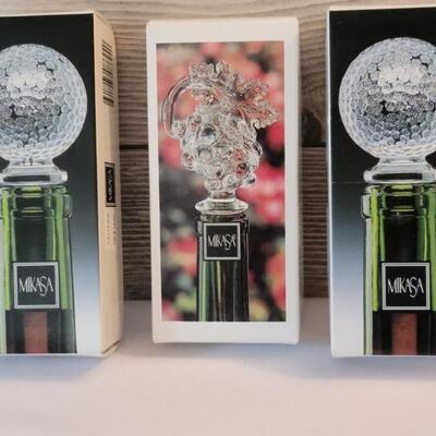 (3) Crystal Mikasa Wine Stoppers are NIB