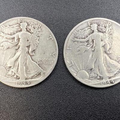 (2) 1944-S Walking Liberty Silver Half Dollars