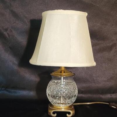 Vintage Waterford Crystal Lamp on Brass Base