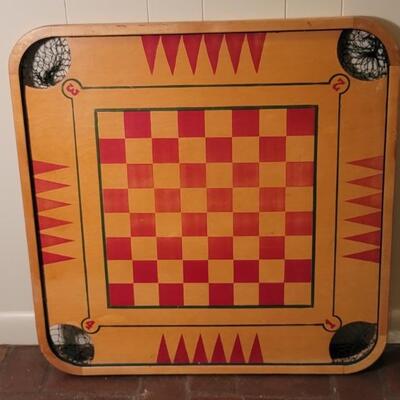 Vintage Reversible Game Table Top with Pockets