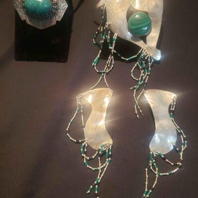 Sterling pin and earrings by Koli vintage pin by FN&C