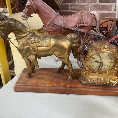 Vintage United Horse Metal Clock 