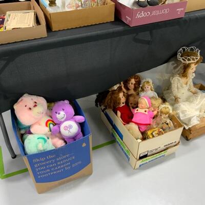 Box of Vintage Care Bears, Dollies