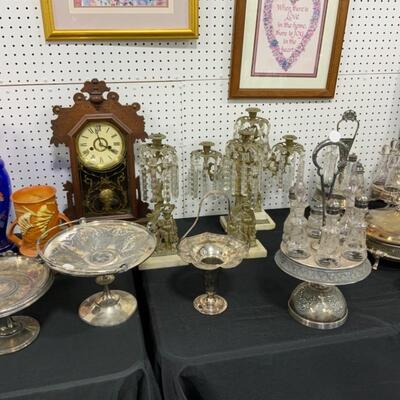 Clock, Cruet Sets, Victorian Candle Sticks