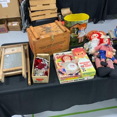 Washboards, Winchester Crate, Cookie Cutters, Raggedy Ann & Andy