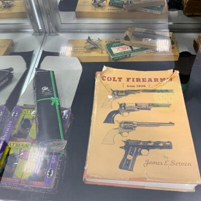 Colt Firearms Book, Vintage toys, Batman Returns Cards, Nightmare Before Christmas Watch