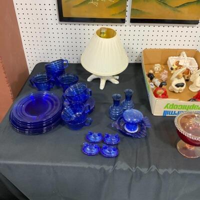 Blue Glass, Small Lamp, Eclectic Smalls