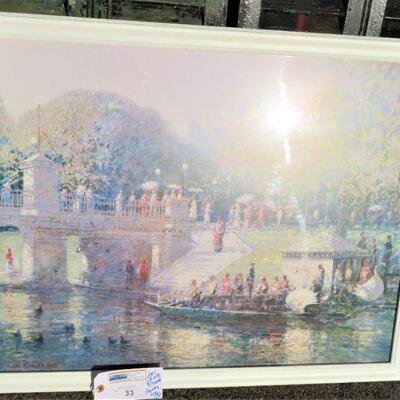 Boston Swan Boats signed JC Terelak Framed Art 
