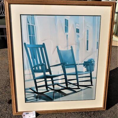 Rocking Chairs on Porch Framed Print Art