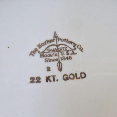 22K Gold Harker Pottery Plates USA