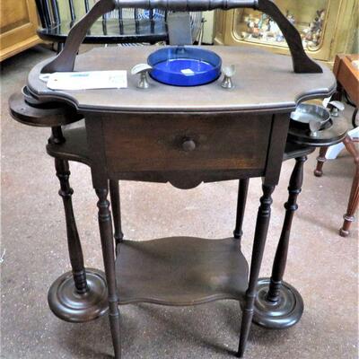 Antique Smoking Stand with Humidor