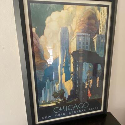 Art Deco print Chicago for New York Central Railroad