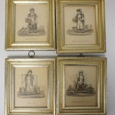 1314	4 BORGHESE SMALL PRINTS IN MATCHING GILT FRAMES, 6 1/4 IN X 7 1/4 IN INCLUDING FRAMES
