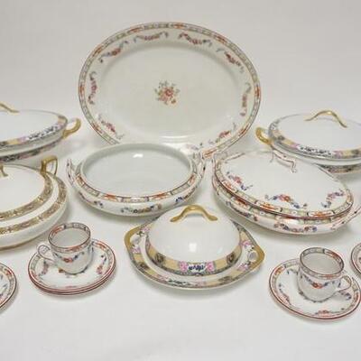 1317	LOT OF SERVING PIECES W/MEAKIN, HOMER LAUGHLIN, FRAUREUT SAXONY, PLATTER IS 14 IN
