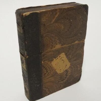 1002	UNUSUAL ANTIQUE PHOTO ALBUM CONCEALED IN BOOK FORM, 3 3/4 IN X 5 1/4 IN X 1 IN

