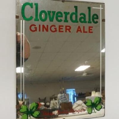 1009	CLOVEDALE GINGER ALE ADVERTISING MIRROR, 12 IN X 16 IN
