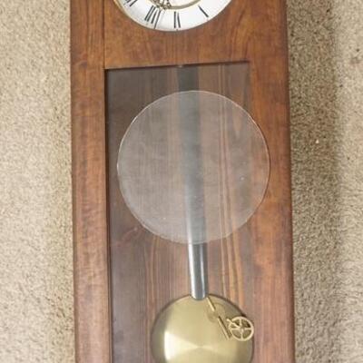 1341	GERMAN WALL CLOCK, REQUIRES SOME RESTORATION, 32 IN HIGH X 11 1/2 IN WIDE
