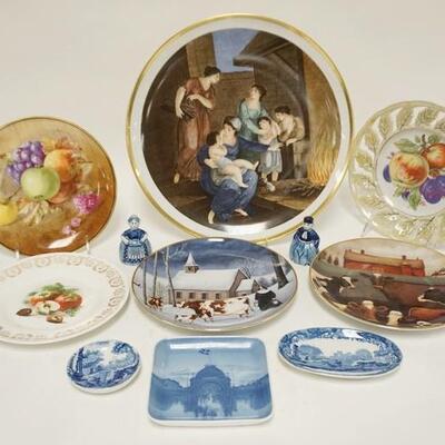 1305	10 PIECE LOT OF DECORATED CHINA, INCLUDES SPODE ITALIAN, B&G, & JKW W GERMANY, LARGEST IS 12 1/2 IN
