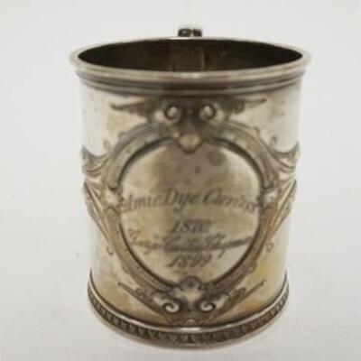 1028	STERLING SILVER WOOD & HOUGHES BABY CUP, 2.9 TOZ
