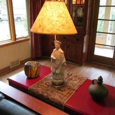 Mid-century Asian figure lamp
