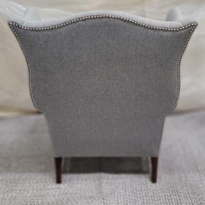GREY FLANNEL WING CHAIRS EACH $799 EACH (SELLING) PAIR) H44