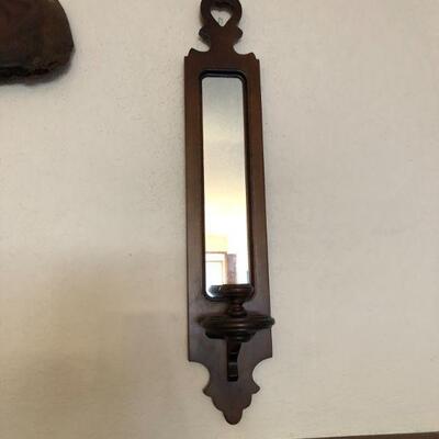 pair of mirrored wall sconce candle  holder 