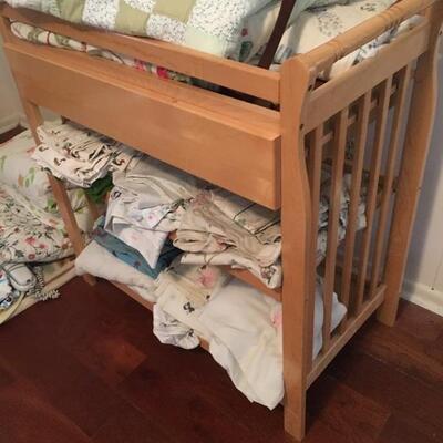 Baby changing table $20 and bed linens $6-$8