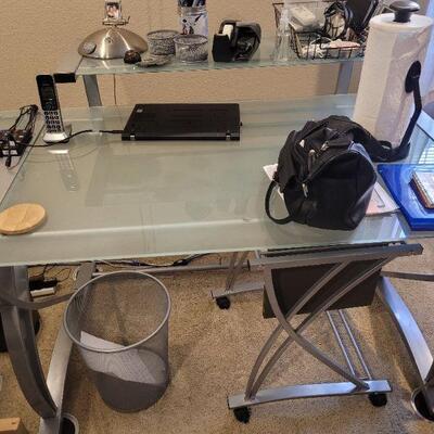 there are three pieces to this desk, main desk, corner and side desk. Just the desk is for sale, not the monitors