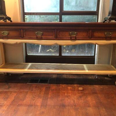 Vintage two tone sofa table (6ftL x 1ftW x 29.1/4inH)