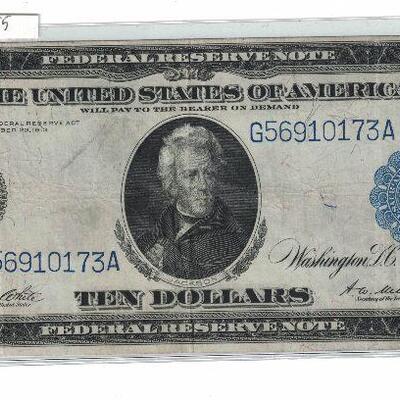 https://www.ebay.com/itm/115101176750	LRM8355 US $10 1914 Federal Reserve Note Chicago White / MELLON FR931A W9R	Offer	 $289.99 

