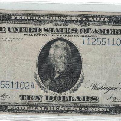 https://www.ebay.com/itm/115101166447	LRM8344 US $10 1914 Federal Reserve Large Note Minneapolis W9M	Offer	 $279.99 
