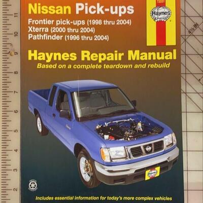 https://www.ebay.com/itm/115150567567	TU1001 HAYNES REPAIR MANUAL NISSAN PICKUP TRUCK, X TERRA AND PATHERFINDER	BIN	$19.99 
