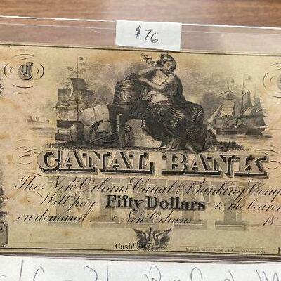 https://www.ebay.com/itm/124939739115	LRM8308 - 50 Dollar Canal Bank New Orleans Bank Note		BIN	 $66.99 

