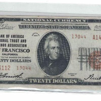 https://www.ebay.com/itm/115101179024	LRM8343 US $20 1929 Federal Reserve San Francisco Note W6R	Offer	 $199.99 
