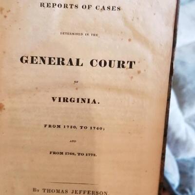 Antiquarian book, â€œReport of Cases Determined in the General Court of Virginiaâ€¦â€, by Thomas Jefferson