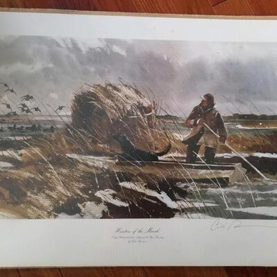 1972 Ducks Unlimited framed print “Hunters of the Marsh” by Chet Reneson 