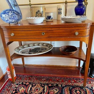 Small buffet server with brass gallery