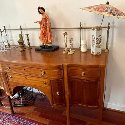 Large buffet/sideboard with brass gallery