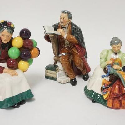 1035	3 ROYAL DOULTON FIGURES *THE OLD BALLOON SELLER*, *THE PROFESSOR* & *THE WARDROBE MISTRESS*, TALLEST IS 7 3/4 IN
