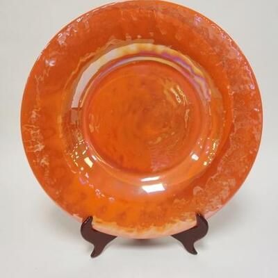 1026	MURANO GLASS IRIDESCENT CHARGER, 20 1/2 IN
