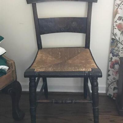 Antique rush seated chair