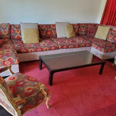 16 foot down and feather filled 3 piece sectional sofa