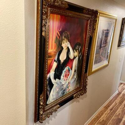 Roy Allison canvas painting After Renoir's "At the Concert" also known as "Box at the Opera" in ornate Bakelite...